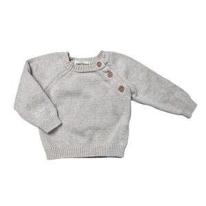 Rabbit + Bear Baby Organic Cotton Knit Sweater 3-6 Months Beige Gender Neutral